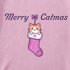 Kids Merry Catmas Stocking Long Sleeve Crusher Tee