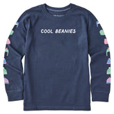 Kids Cool Beanie Hats Long Sleeve Crusher Tee