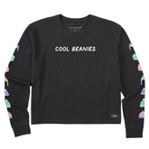 Women's Cool Beanie Hats Long Sleeve Crusher Boxy Tee