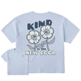 Women's Kind is the New Cool Flowers Short Sleeve Crusher Boxy Tee