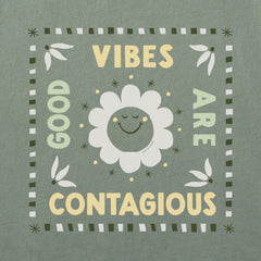 Women's Good Vibes are Contagious Sun Short Sleeve Crusher Tee