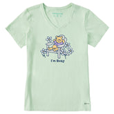 Women's I'm Busy Winnie Short Sleeve Crusher Vee