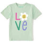 Kids Flower Love Stack Short Sleeve Crusher Tee