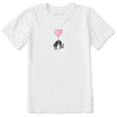 Kids Floating Kitty Balloon Short Sleeve Crusher Tee