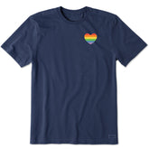 Men's Rainbow Pride Heart Short Sleeve Tee