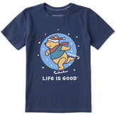 Kids Winnie Ice Skating Short Sleeve Crusher Tee