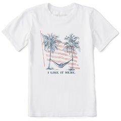 Kids I Like It Here Flag Hammock Short Sleeve Crusher Tee