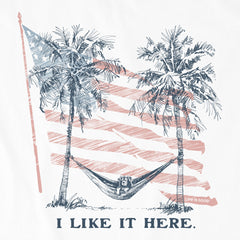 Kids I Like It Here Flag Hammock Short Sleeve Crusher Tee