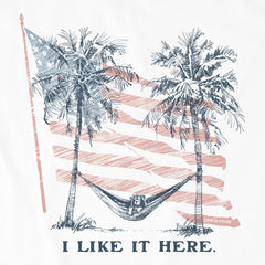 Men's I Like It Here Flag Hammock Short Sleeve Tee