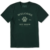 Men's Welcome to the Sit Show Paw Short Sleeve Crusher Tee