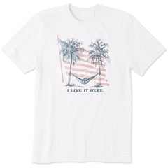 Men's I Like It Here Flag Hammock Short Sleeve Tee