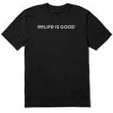 Men's LIG Color Small Stripes Short Sleeve Crusher Tee