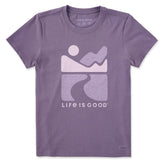 Women's Clean Mountain Scene Short Sleeve Crusher Tee
