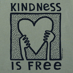 Women's Kindness is Free Heart Short Sleeve Crusher Tee