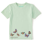 Kids Flying Butterflies Short Sleeve Crusher Tee