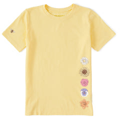 Kids Watercolor Flower Stack Short Sleeve Crusher Tee