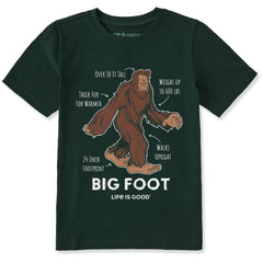 Kids Big Foot Facts Short Sleeve Crusher Tee
