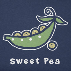 Toddler Smiling Sweet Pea Short Sleeve Crusher Tee