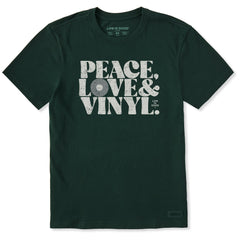 Men's Peace Love & Vinyl Short Sleeve Crusher Tee