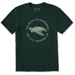 Men's Keys to Happiness Turtle Short Sleeve Crusher Tee