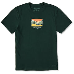 Men's Sunset Scenic Landscape Short Sleeve Crusher Tee