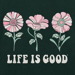 Women's 3 Flowers Short Sleeve Crusher Tee