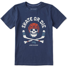 Kids Skate or Die Hockey Short Sleeve Crusher Tee