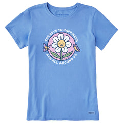 Women's Keys to Happiness Flower Short Sleeve Tee