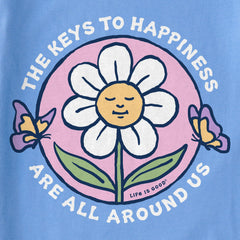 Women's Keys to Happiness Flower Short Sleeve Tee