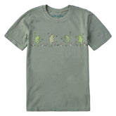 Kids Dancing Frogs Mushrooms Short Sleeve Crusher Tee