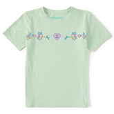 Kids Floral Butterfly Heart Short Sleeve Crusher Tee