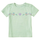 Toddler Floral Butterfly Heart Short Sleeve Crusher Tee