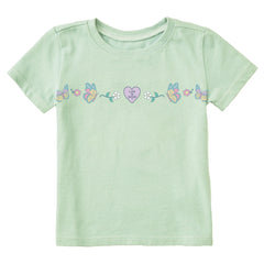 Toddler Floral Butterfly Heart Short Sleeve Crusher Tee