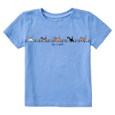 Toddler Vintage Cats in Flowers Short Sleeve Crusher Tee