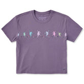 Women's Dancing Frogs Mushrooms Short Sleeve Crusher Boxy Tee