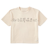 Women's Inkbrush Pups Short Sleeve Crusher Boxy Tee