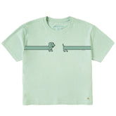 Women's Happy Dachshund Short Sleeve Crusher Boxy Tee
