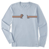 Women's Happy Dachshund Long Sleeve Crusher Tee