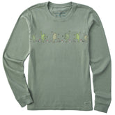 Women's Dancing Frogs Mushrooms Long Sleeve Crusher Tee