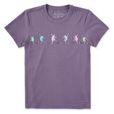 Women's Dancing Frogs Mushrooms Short Sleeve Crusher Tee