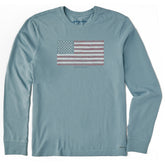 Men's Yankee Doodle Flag Long Sleeve Crusher Tee