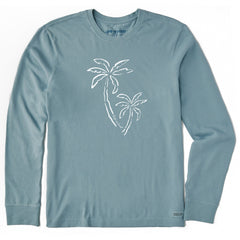 Men's Two Simple Palms Long Sleeve Crusher Tee