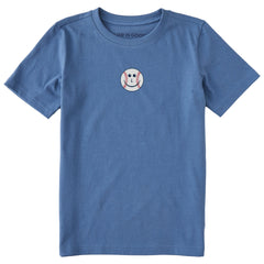 Kids Baseball Face Short Sleeve Crusher Tee