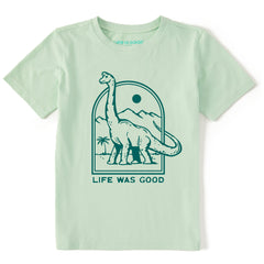 Kids Life Was Good Dinosaur Short Sleeve Crusher Tee