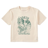 Women's Earth Home Planet Short Sleeve Crusher Boxy Tee
