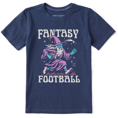 Kids Fantasy Football Rushing Wizard Short Sleeve Crusher Tee
