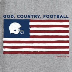 Women's God, Country, Football Short Sleeve Tee