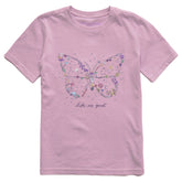 Kids Wildflower Butterfly Shape Short Sleeve Crusher Tee