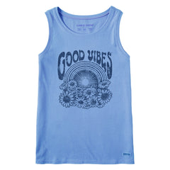 Women's Good Vibes Flowers Crusher Tank