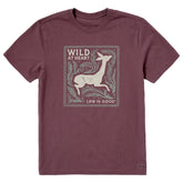Men's Wild at Heart Deer Short Sleeve Crusher Tee